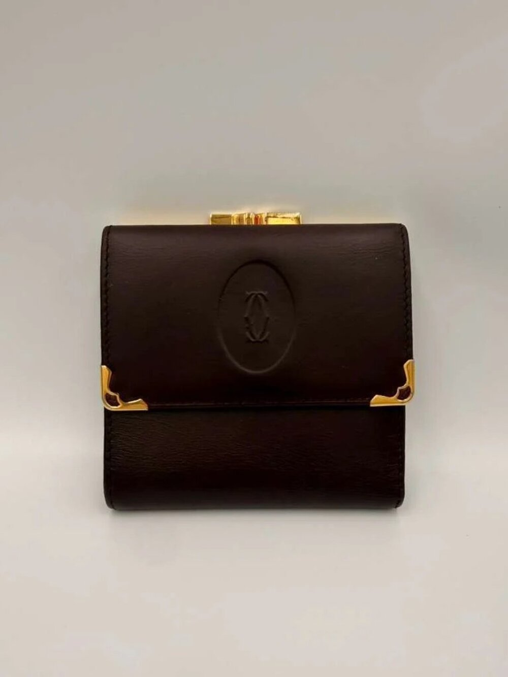 Cartier Must De Cartier Compact Wallet Burgundy Leather
